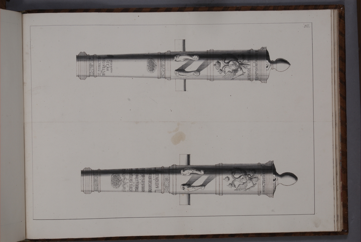 Kjell Hedberg, Avbildning föreställande eldrör tagna som troféer av den svenska armén vid Gemürtenhof den 16 juli 1705. Ingår i volym med avbildade kanontroféer tagna åren 1703-1706.