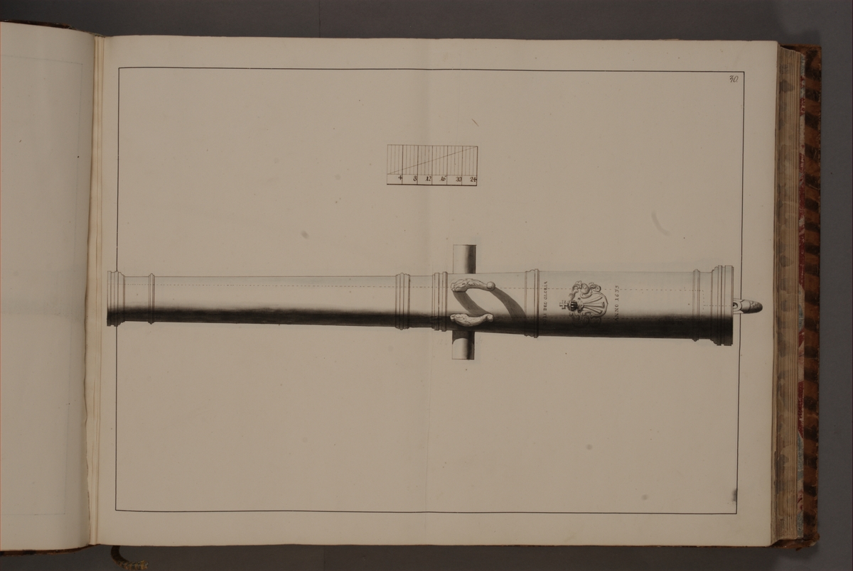 Kjell Hedberg, Imaging depicting old piece of metal lying on the fortresses of the kingdom, cast in Stralsund and with the coat of arms of Stralsund. Included in volume with depicted older Swedish fire pipes kept on fortresses and fire pipes conquered in the years 1598-1679.