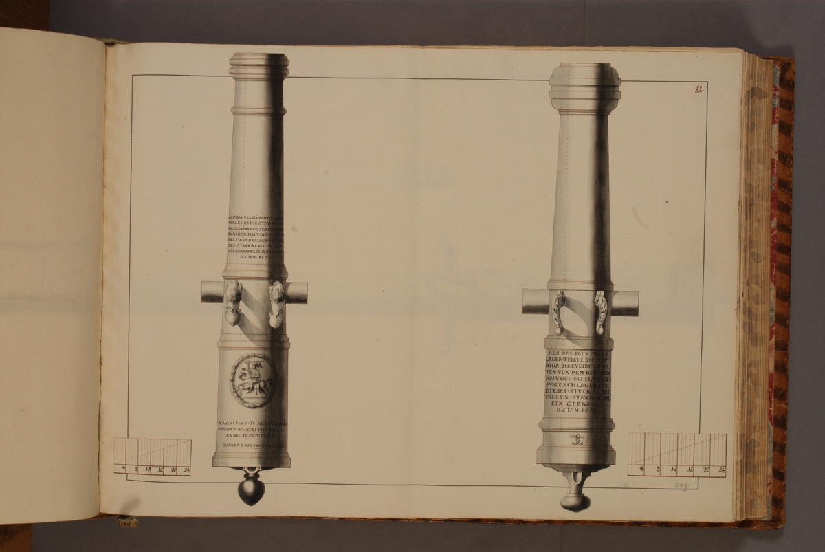 Kjell Hedberg, Avbildning föreställande polska troféer tagna av guvernören S. Helmfelt för staden Riga den 6 januari 1658. Ingår i volym med avbildade äldre svenska eldrör förvarade på fästningar samt eldrör erövrade åren 1598-1679.