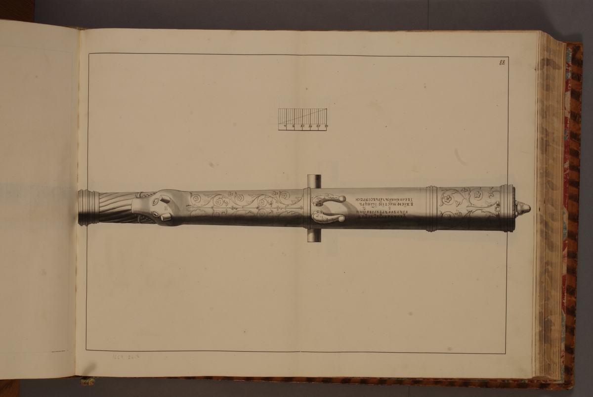 Kjell Hedberg, Image depicting Russian trophy taken from Novgorod on 10 July 1614. Included in volume with depicted older Swedish fire pipes kept on fortresses and fire pipes conquered in the years 1598-1679.
