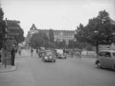 Örebromotiv. Drottninggatan/Storgatan, Storbron, Centralpalatset.
27 augusti 1940.