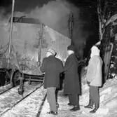 Brandsläckning, branden i pappersmagasinet i Ställdalen (februari 1956).