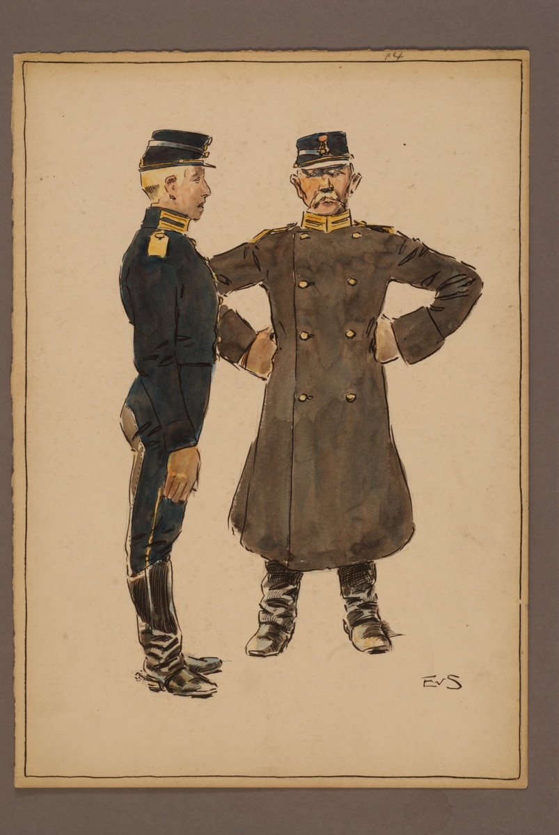 Kjell Hedberg, Plansch med uniform för Göta artilleriregemente, ritad av Einar von Strokirch.