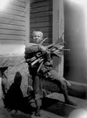 Skolkoloni, 1920-talet.
En pojke med ved.
Josef Grankvists plåtar.
