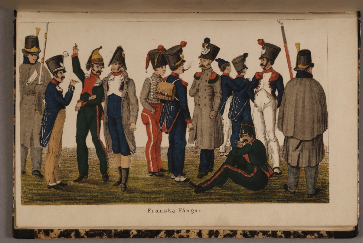 Kjell Hedberg, Franska fångar. Uniformsteckning av Carl Johan Ljunggren tryckt i boken Minnesanteckningar under 1813 och 1814 års kampanjer uti Tyskland och Norge, utgiven 1855.