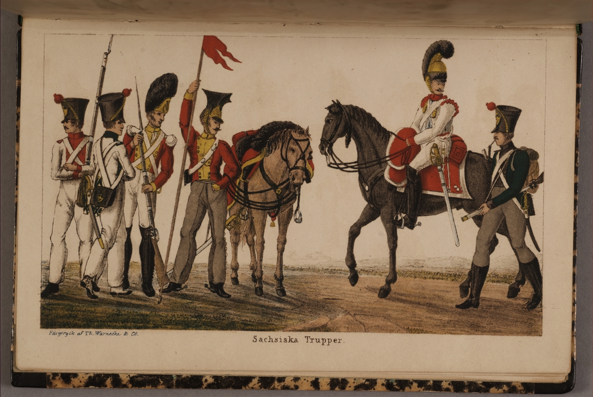 Kjell Hedberg, Sachsiska trupper. Uniformsteckning av Carl Johan Ljunggren tryckt i boken Minnesanteckningar under 1813 och 1814 års kampanjer uti Tyskland och Norge, utgiven 1855.