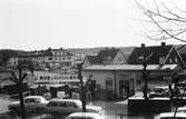 Byggnader utmed Gamla Riksvägen i Kållereds centrum, år 1984