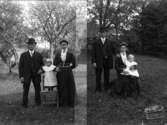 Familjebild. August Johansson med fru Klara och dotter Annie, född 1909. Pipekull.