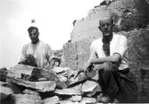 Från Rössberga kalkbruk. Lööf och hans arbetskamrat Frithiof Häggblad.