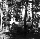 Ryttmästare Bäckströms jaktstuga i närheten av Öjaforsen.