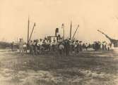 Världskriget 1914-18, India back från Kivik fylles med ”mudder” för att om kriget skulle nå oss sänkas i hamninloppet, sommaren 1914, 6084 e.