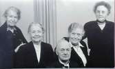 5 stycken 90-åringar 1955. Olga Jungmarker, Emy Jungmarker, Axel Johansson, Jenny Jungmarker och Anna Appelin.