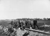 Järnvägsbygge Vartofta 1915. Lagbas Victorin, Rosen o söner.