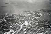 Flygfoto över Trossö Karlskrona mot sydväst. 1920-1944
