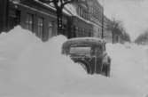 Snö på Johan Kocksgatan 1953?, Stjärnfoto Bert Olsson Hovslagaregatan 2 tel 3455.