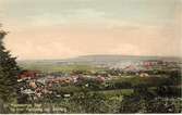 Utsikt från Mösseberg över Falköping 1918 (färglagd bild).
