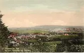 Utsikt från Mösseberg över Falköping 1918 (färglagd bild).