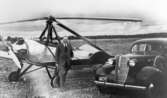 Autogiro år 1939, Theodor Dieden. Bilden är tagen på Karlslunds flygfält.