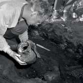 Arkeologisk undersökning vid Klinta 1957.