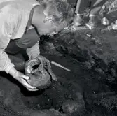 Arkeologisk undersökning vid Klinta 1957.