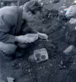 En arkeologisk utgrävning vid Klinta 1957.