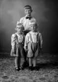 Ateljé foto tre sående barn Kristerssons barn 1931	
	Metallutfällning, fingeravtryck, lätta repor.
