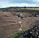 Översikt över utgrävning vid Skedemosse.