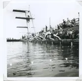 Från SM i simning, som 1946 hölls vid Långviksbadet i Kalmar.