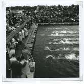 Från SM i simning, som 1946 hölls vid Långviksbadet i Kalmar.