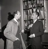 Konstnär Harald Garland och kyrkoarkitekt Hampus Bergman.