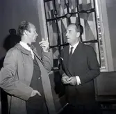 Konstnär Harald Garland och kyrkoarkitekt Hampus Bergman.