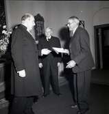 En avtackning av kyrkvaktmästare Gustav Svensson avgick den 1 november 1958.