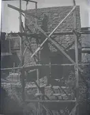 Kalmar slotts norra postej under restaurering.