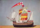 En modell av ett stort skepp eller 