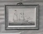 Utställning Möre skans 1938.
Skonare från Bergkvara. Kapten P.A.Svensson.
Målning omkring 1900.