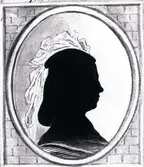 Maria Charlotta Brandes född Wimermark 35 år.
Silhuett och lavyr, 10x8 cm. Tillhör reg.rådet E.Kjellberg, Stockholm,1947. Jämför årsboken 1947.