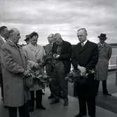 Turistintendent med flera i anslutning till M/S Nordpol premiärresa till Gotland, 1959.