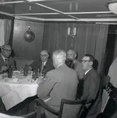 Turistintendent Bertil Sjöberg med flera på M/S Nordpol till Gotland, premiär 1959.