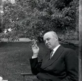 Turistintendent Bertil Sjöberg i samband med M/S Nordpol premiärresa till Gotland, 1959.