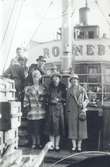 Resenärer ombord på s/s Ronneby, Karlshamn. 1930-tal