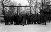 Karlstads curlare på en bild från 1930. Curlingklubben utövade i början av 1930-talet sin sport på en bana som låg där parkeringen öster om biblioteket nu finns. Uppgift om namn finns i kommentaren.