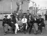 Bild från bygget av nöjesfältets attraktioner vid Wermlandsutställningen 1929.