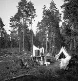 Sköna dagar på stranden, i Vänern eller vid tältet den sista sommaren före kriget, här Alsters strandbad.