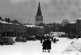 Stora Torget vårvintern 1946. Delvis repat original.