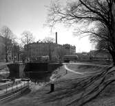 Pråmkanalens sluss vid Hagatorget år 1949.