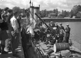 Marint besök av vedettbåt i Inre Hamn år 1942.