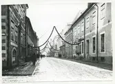 Julbelysning på Kaggensgatan i Kalmar, 1931.