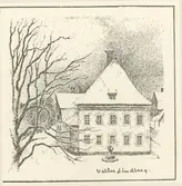 Domprostgården i Kalmar. Teckning och litografi av Walter Lindberg 1956.