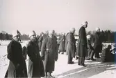 Militärövning i Kalmar 1941. Skjutning med kulsprutepistol.