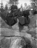 Fyra kvinnor på berget.